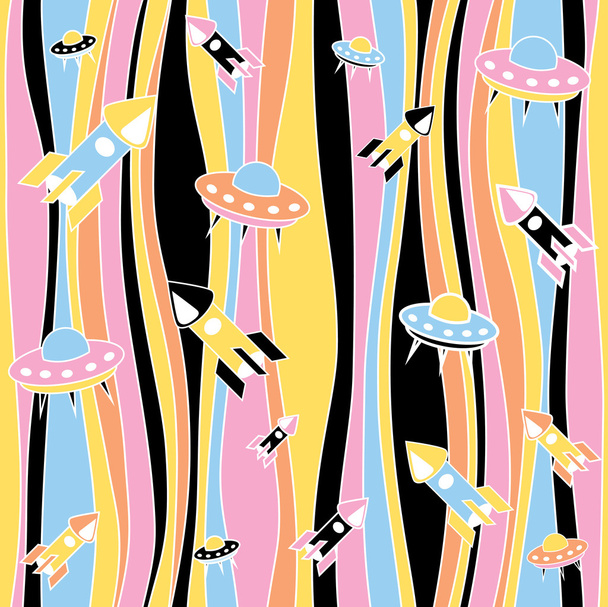 Seamless abstract rocket pattern - Vector, Image