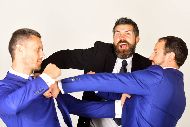 Businessmen wear smart suits and ties. Men with beard - Fotó, kép