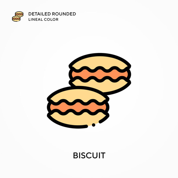 Biscuit detailed rounded lineal color. Modern vector illustration concepts. Easy to edit and customize. - Vector, Image