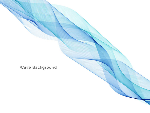 Modern blue wave decorative background vector - Vector, Image