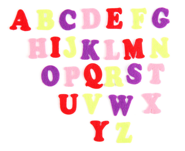 English alphabet, isolated on white - Φωτογραφία, εικόνα