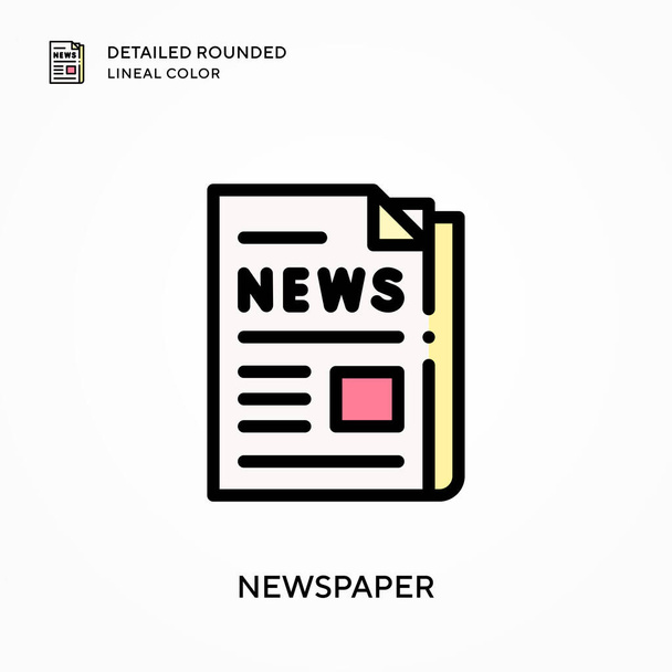 Newspaper detailed rounded lineal color. Modern vector illustration concepts. Easy to edit and customize. - Vector, Image