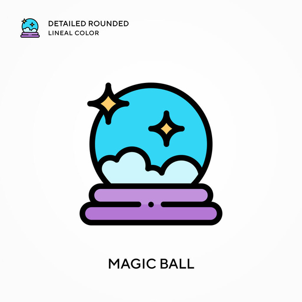 Magic ball detailed rounded lineal color. Modern vector illustration concepts. Easy to edit and customize. - Vector, Image
