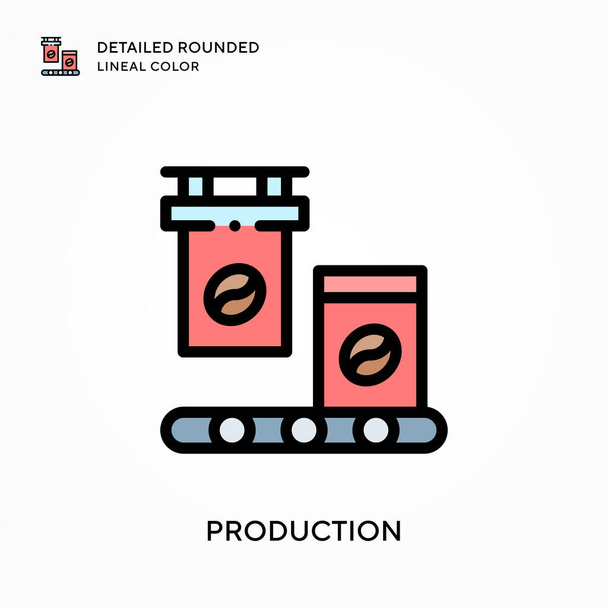 Production detailed rounded lineal color. Modern vector illustration concepts. Easy to edit and customize. - Vector, Image