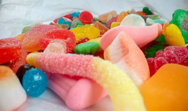 Macro primer plano imagen de dulces de gelatina - Foto, imagen