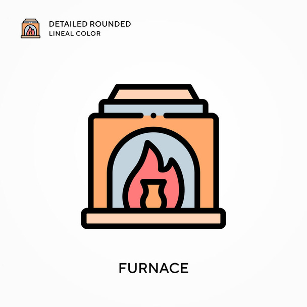 Furnace detailed rounded lineal color. Modern vector illustration concepts. Easy to edit and customize. - Vector, Image