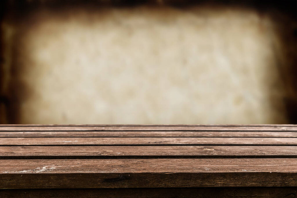 Empty old wooden table background - Photo, Image