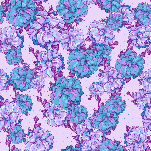 vintage bloemen naadloos patroon - Vector, afbeelding