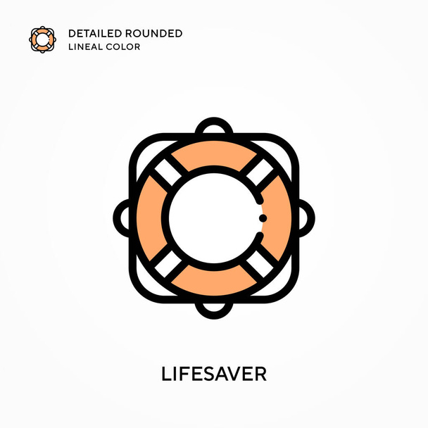 Lifesaver detailed rounded lineal color. Modern vector illustration concepts. Easy to edit and customize. - Vector, Image