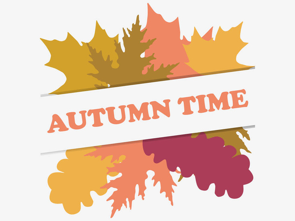 Herfst spandoek met vergeelde vallende bladeren geïsoleerd op witte achtergrond. Ontwerp een sjabloon voor uitnodigingen, folders en wenskaarten. Vectorillustratie - Vector, afbeelding