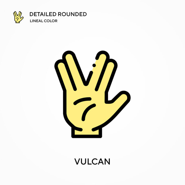Vulcan detailed rounded lineal color vector icon. Illustration symbol design template for web mobile UI element. Perfect color modern pictogram on editable stroke. Vulcan icons for your business project - Vector, Image
