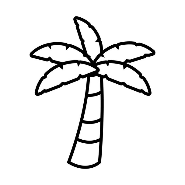 icona di palma tropicale, stile linea - Vettoriali, immagini