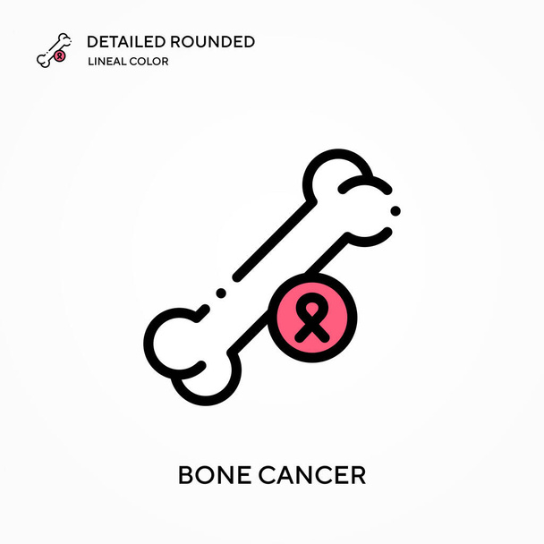 Bone cancer detailed rounded lineal color vector icon. Illustration symbol design template for web mobile UI element. Perfect color modern pictogram on editable stroke. Bone cancer icons for your business project - Vector, Image