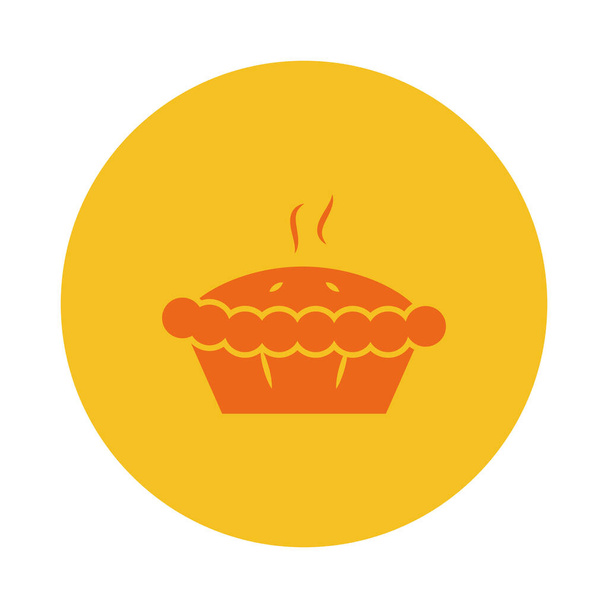 apple pie icon, block style - Vector, Image