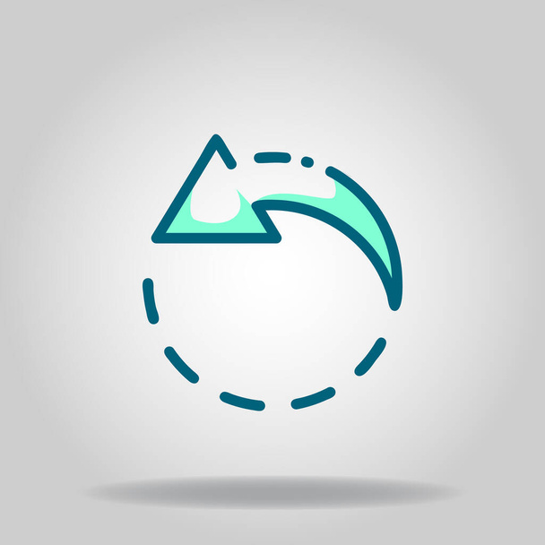 Λογότυπο ή σύμβολο περιστροφής του αριστερού εικονιδίου με δίτονο μπλε χρώμα - Διάνυσμα, εικόνα