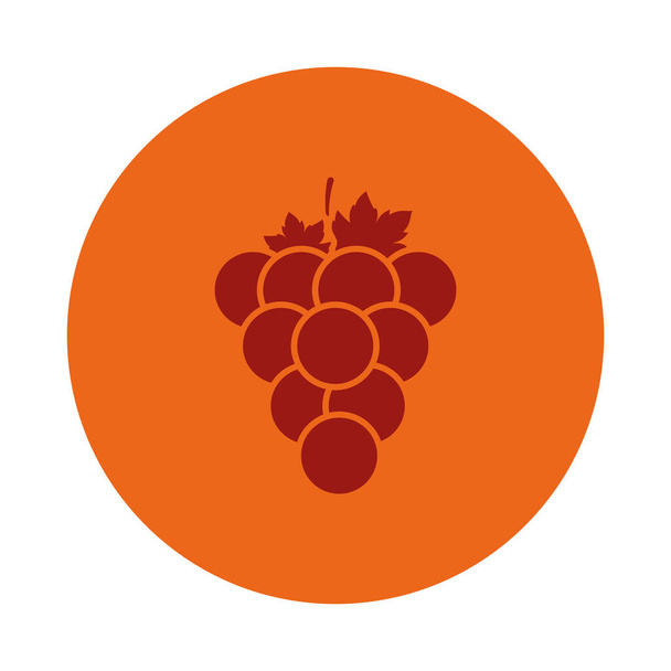 bunch of grapes icon, block style - Vector, Image