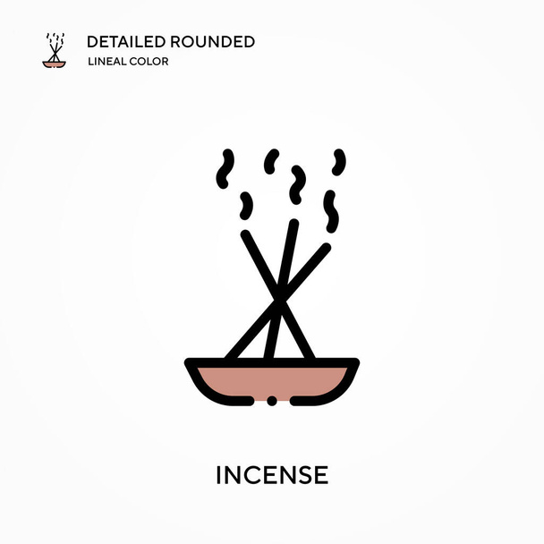 Incense detailed rounded lineal color vector icon. Illustration symbol design template for web mobile UI element. Perfect color modern pictogram on editable stroke. Incense icons for your business project - Vector, Image