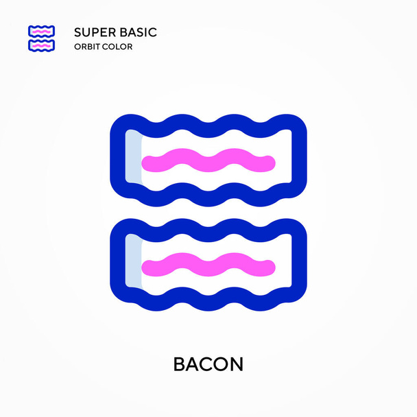 Bacon super basic orbit color vector icon. Illustration symbol design template for web mobile UI element. Perfect color modern pictogram on editable stroke. - Vector, Image