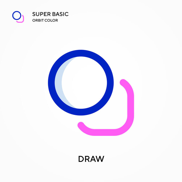 Disegnare super base orbita colore vettoriale icona. Illustrazione modello di design simbolo per elemento web mobile UI. Pittogramma moderno a colori perfetto sul tratto modificabile. - Vettoriali, immagini