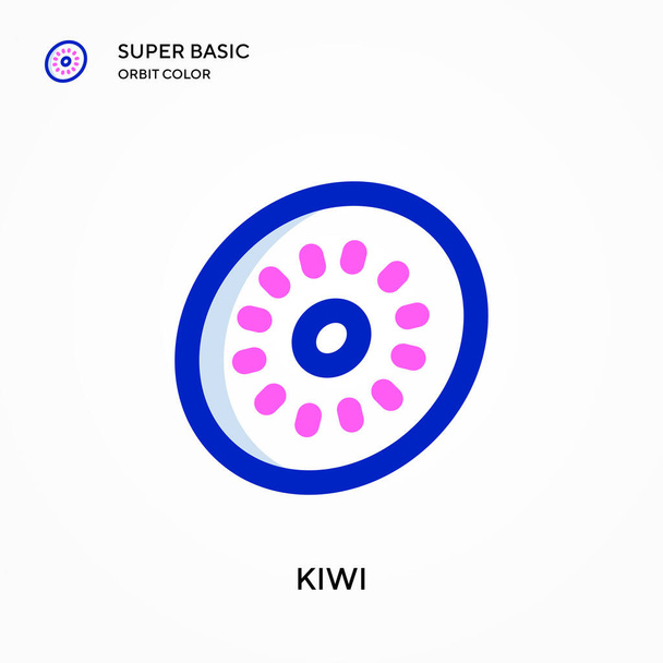 Kiwi Super Basic Orbit Farbvektorsymbol. Illustration Symbol-Design-Vorlage für Web-Mobile UI-Element. Perfekte Farbe modernes Piktogramm auf editierbarem Strich. - Vektor, Bild
