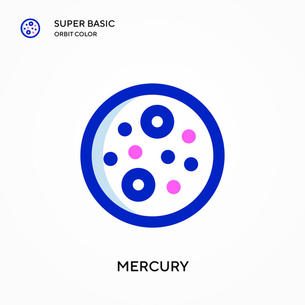 Mercury super basic orbit color vector icon. Illustration symbol design template for web mobile UI element. Perfect color modern pictogram on editable stroke. - Vector, Image