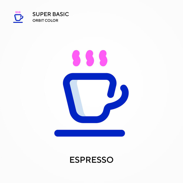 Espresso super základní orbitální barevný vektor ikona. Šablona návrhu symbolu ilustrace pro webový mobilní prvek uživatelského rozhraní. Perfektní barva moderní piktogram na upravitelný tah. - Vektor, obrázek