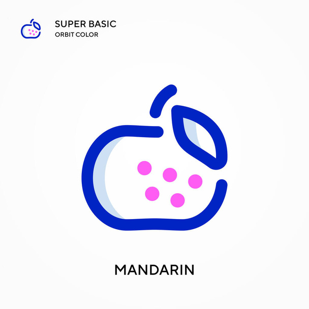 Mandarin super basic orbit color vector icon. Illustration symbol design template for web mobile UI element. Perfect color modern pictogram on editable stroke. - Vector, Image