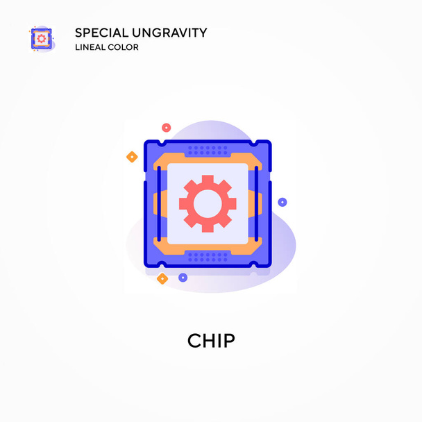 Chip icono de color lineal especial ingravitación. Conceptos modernos de ilustración vectorial. Fácil de editar y personalizar. - Vector, imagen