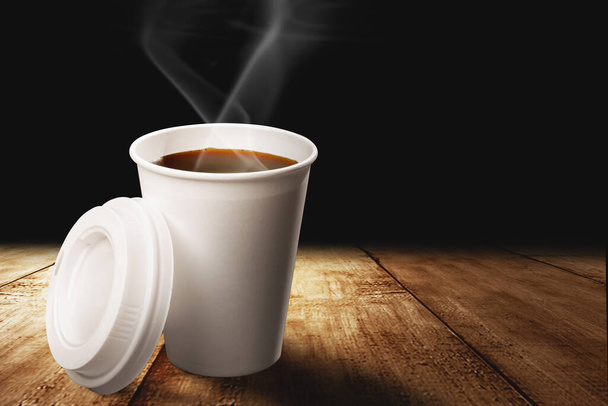Cup of hot coffee on the table. International Coffee Day - Фото, зображення
