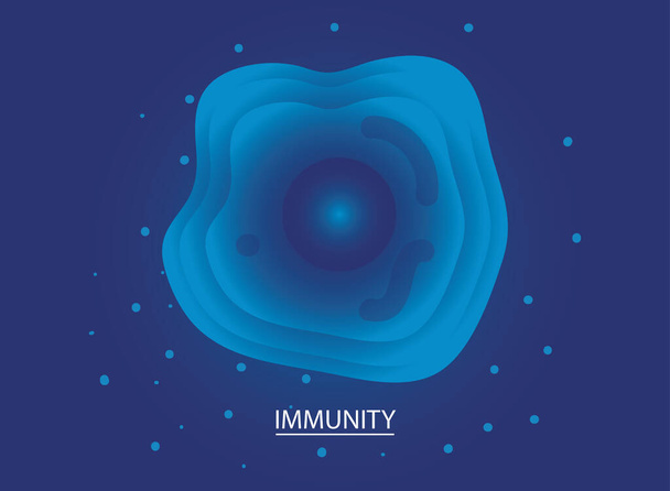 immuniteetti, tieteen tausta solujen kanssa - Vektori, kuva