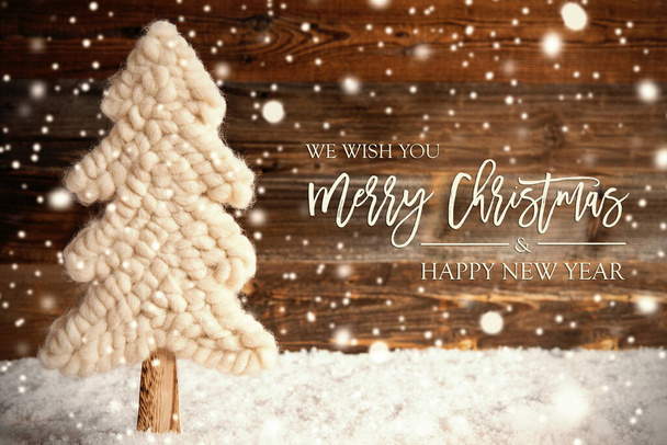 Fabric Christmas Tree, Snow, Merry Christmas And A Happy New Year, Snowflakes - Zdjęcie, obraz