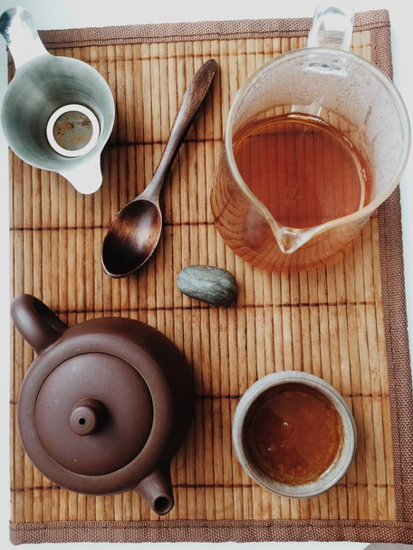 Thé chinois, cérémonie du thé, gros plan sur le thé - Photo, image