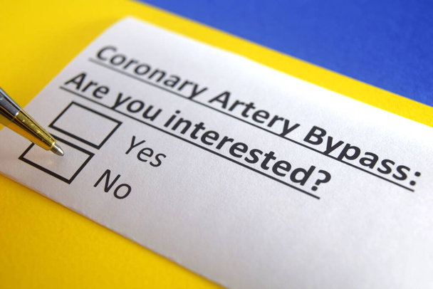 One person is answering question about coronary artery bypass. - Photo, Image
