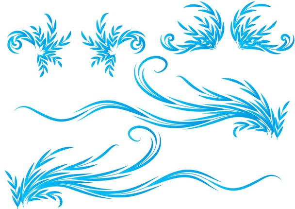set of blue water waves - Vetor, Imagem