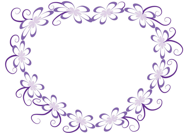 vector illustration of a frame with flowers - ベクター画像