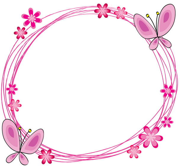 vector illustration of a floral frame - Vektor, kép