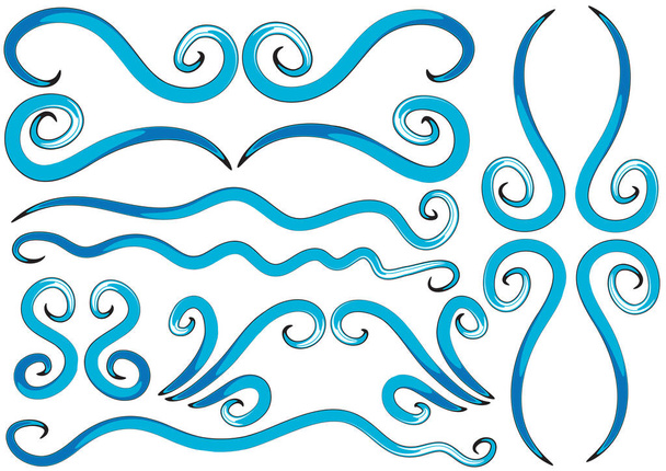 vector illustration of a blue waves - Vektör, Görsel