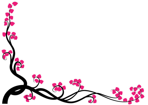 vector illustration of floral branch on white background  - ベクター画像