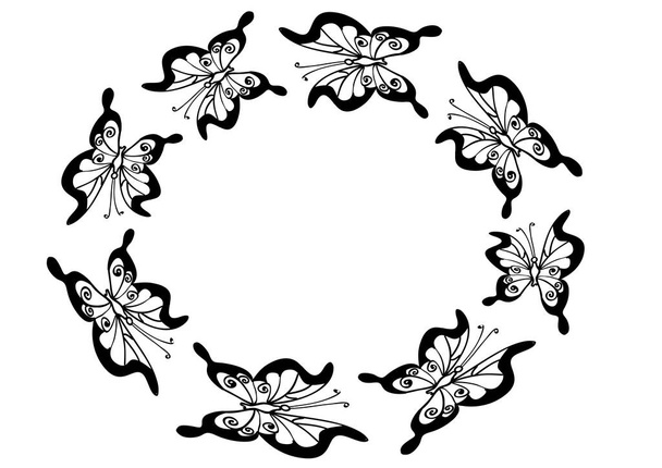 vector illustration of a floral pattern on white background  - Διάνυσμα, εικόνα
