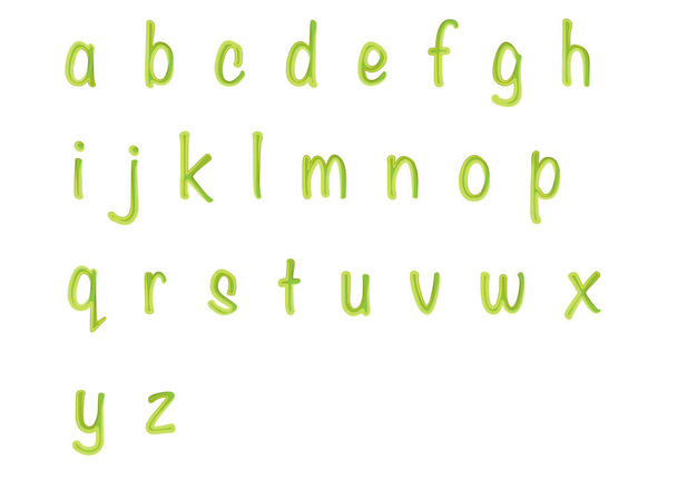 cartoon decorative alphabet isolated on white background, vector illustration - Vektor, obrázek