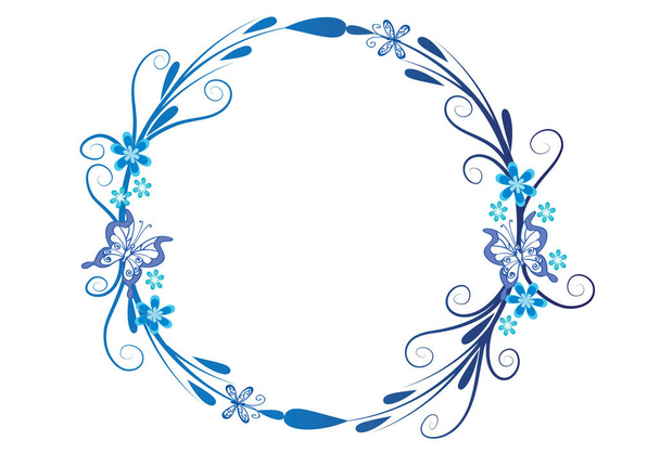 vector floral frame with flowers - Διάνυσμα, εικόνα