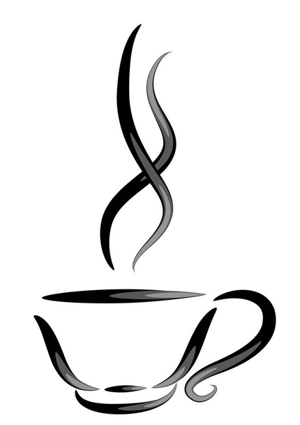 coffee cup icon on white background - Vektor, obrázek