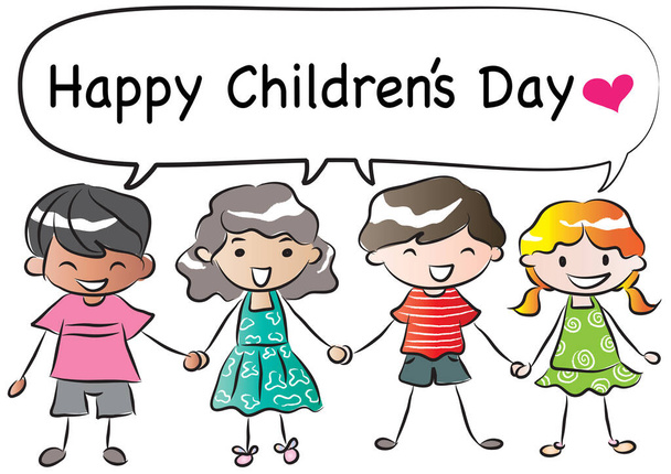 κάρτα ευτυχισμένη ημέρα των παιδιών - Διάνυσμα, εικόνα