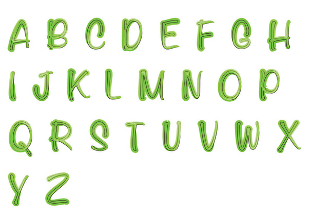 cartoon decorative alphabet isolated on white background, vector illustration - Vektor, Bild