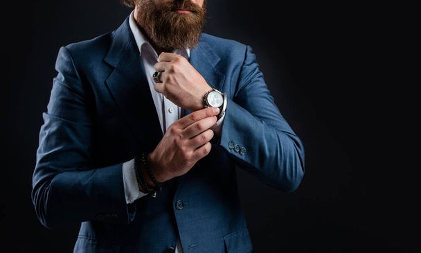 Accessory luxury watch businessman wrist, jewelry gift concept - Foto, Imagem
