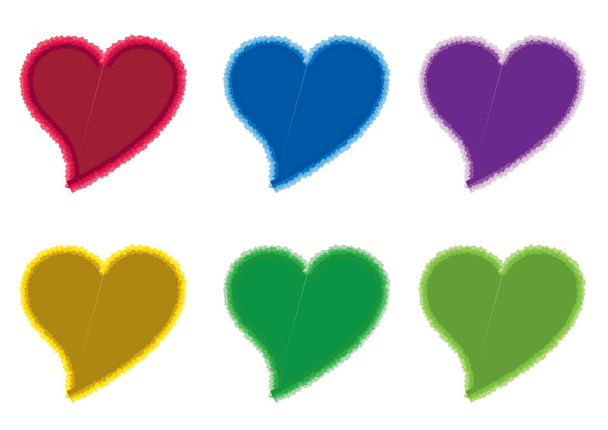 set of hearts in different colors - Vector, Image