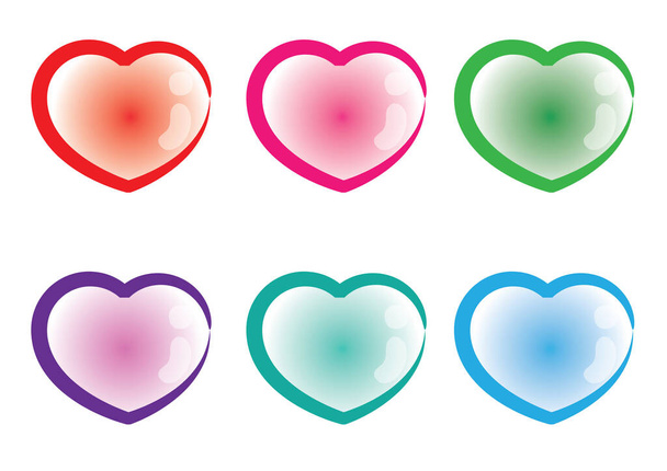 set of vector heart icons - Vector, Image
