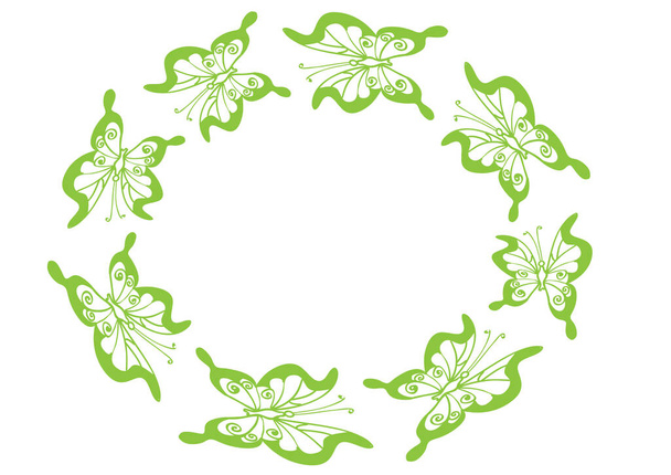 vector floral wreath with flowers - Vektör, Görsel