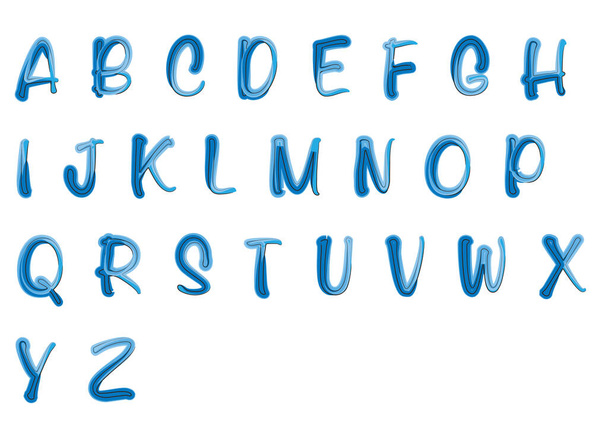 cartoon decorative alphabet isolated on white background, vector illustration - Διάνυσμα, εικόνα