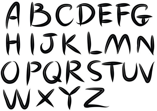 vector set of black  alphabet - Vektor, Bild